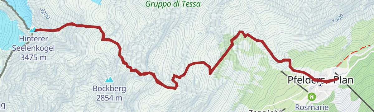 Route map: Escursione sulla Cima delle Anime (3475 m)